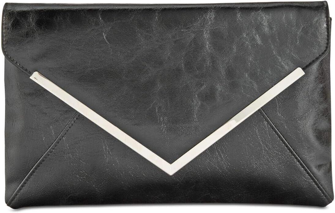 INC International Concepts Lily Glazed Clutch  / Crossbody Bag Black